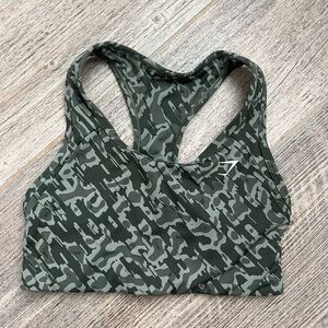Gymshark Women's Camouflage Sports Bra - Green